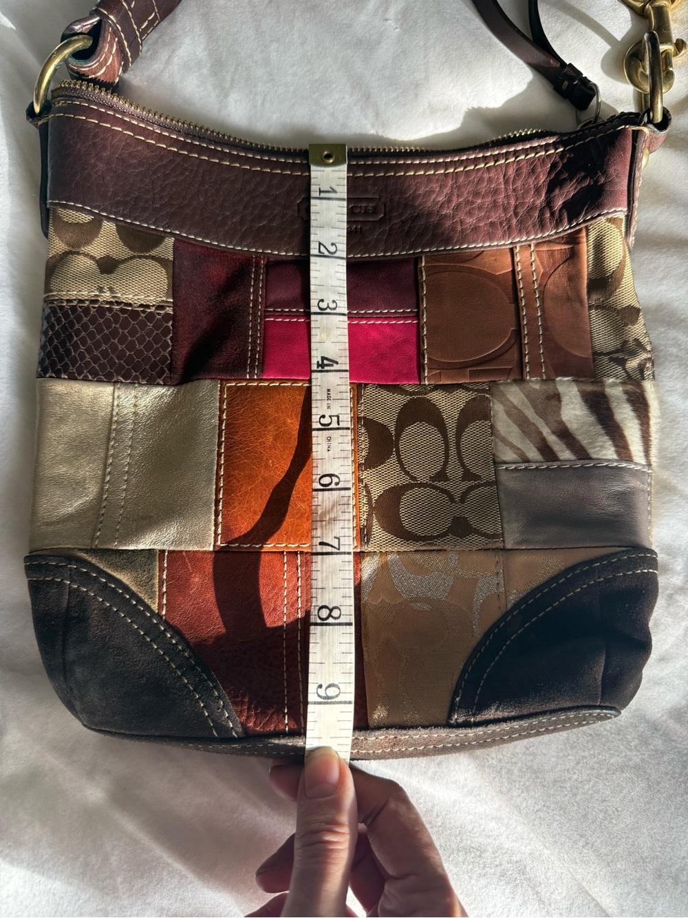 "Vintage Y2K Coach Limited Edition Holiday Patchwork Crossbody Bag 10435" - Picture 7 of 7